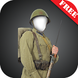 WW 2 soldier suit photomontage icon