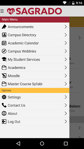 Android application MiSagrado screenshort