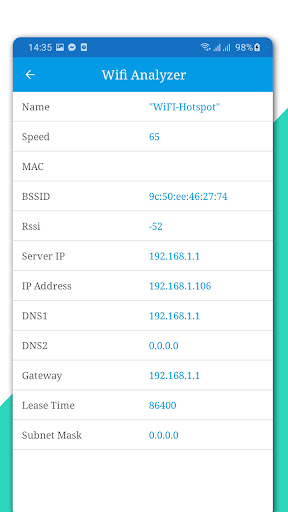 Wi-Fi internet speed analyzer Screen 3