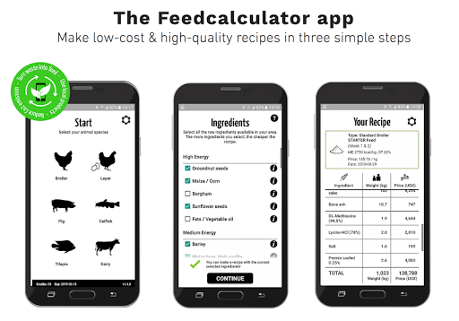 Android application Feed Calculator for livestock screenshort