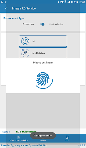 Integra RD Service Screen 3