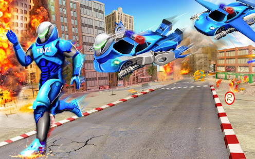 Flying Helicopter Police Robot Car Transform Game 1500005 screenshots 7