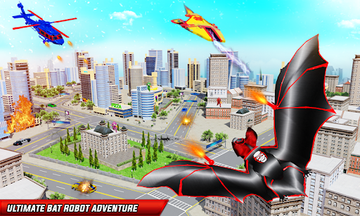 Flying Bat Robot Bike Game apktram screenshots 2