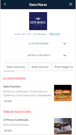 Android application Siete Mares screenshort