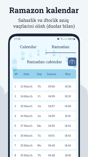 Namoz vaqtlari, Azon Screen 3