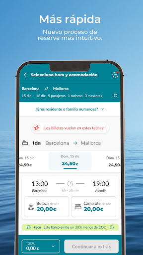 Android application Baleària: Book your trip screenshort