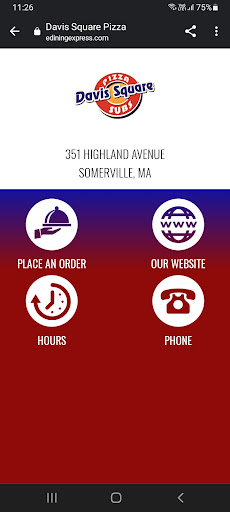 Android application Davis Square Pizzeria screenshort