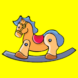 horses coloring book for kids icon