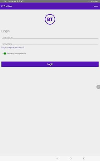 BT One Phone Mobile App Screen 3