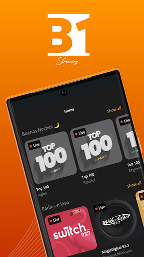 Android application B1 Streaming screenshort