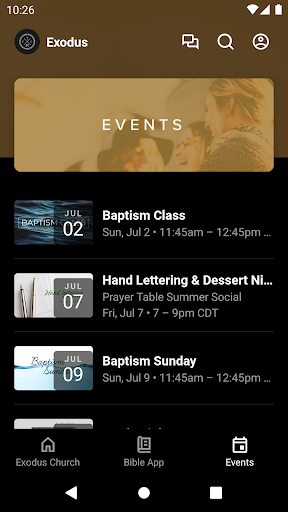 Exodus Church App Screen 2