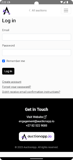 AuctionApp.io Screen 3