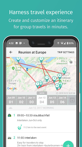 Android application TripHugger - Group Travel Plan screenshort