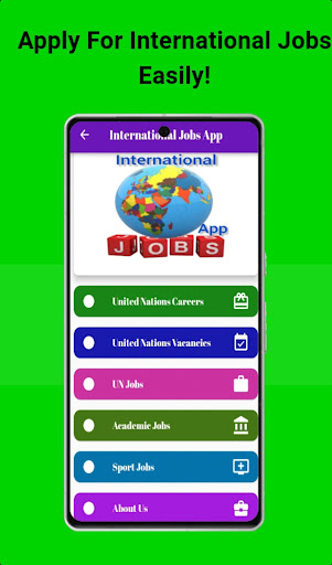Android application International Jobs App screenshort