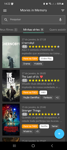 Android application Minha lista de filmes e séries screenshort