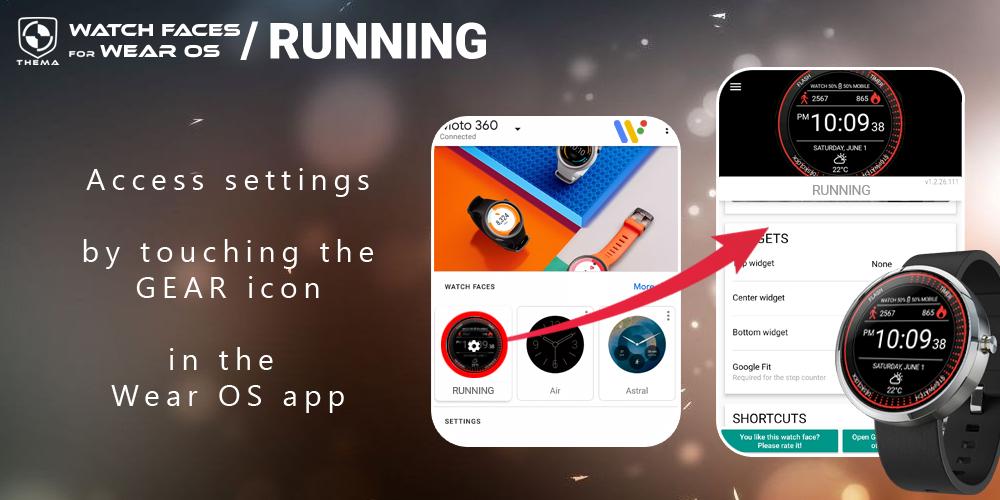 Android application Running Watch Face screenshort