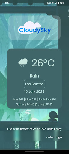 Android application CloudySky screenshort