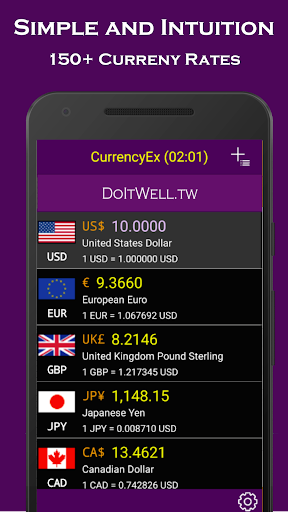 Android application CurrencyEx: Rates Converter screenshort