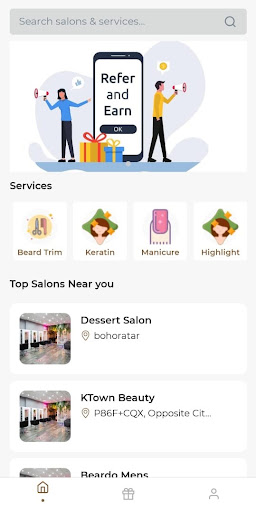 Android application Breeze : nearby salon services screenshort