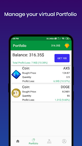 Crypto Trading Simulator Screen 2
