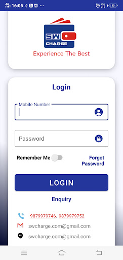 Android application SWCHARGE screenshort