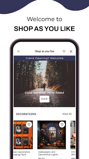 Android application Shop as you like screenshort