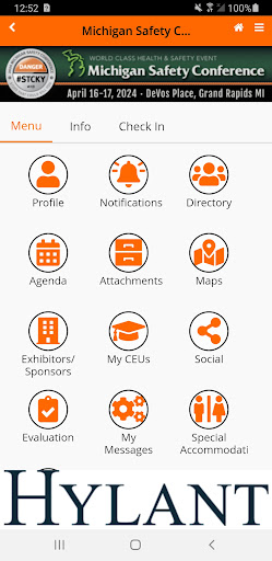 Android application Michigan Safety Conference screenshort