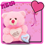 Pink teddy bear cute theme icon