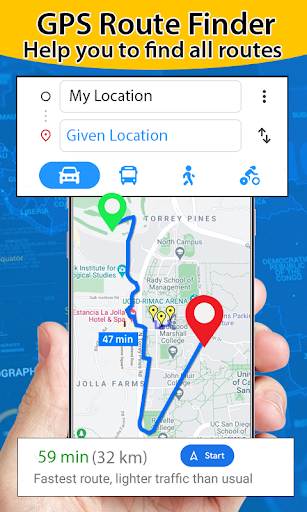 Live Earth Map Route Planner & Screen 3