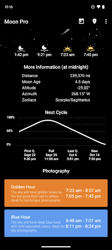 Screenshot of My Moon Phase - Lunar Calendar
