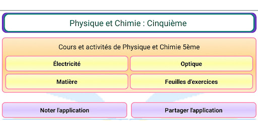 Android application Physique et Chimie 5ème screenshort