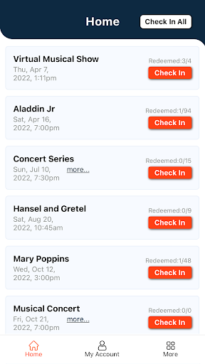 TicketServices Check-in Screen 2