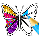 Glitter Butterfly Coloring - Learn Colors icon
