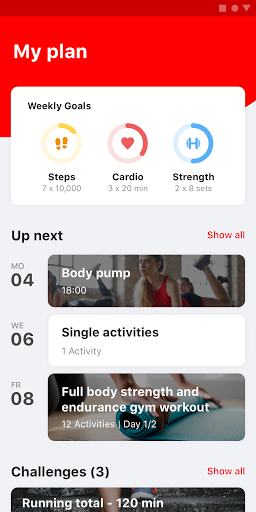 Android application COMO FITNESS CLUB ACADEMY screenshort