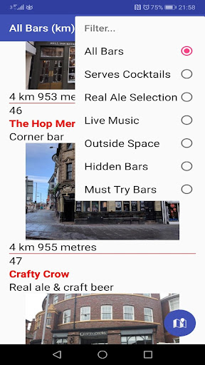 My Next Bar - Nottingham (pubs Screen 3