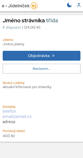 Android application e-Jídelníček screenshort