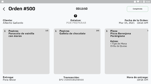 Dinny, Mesa ordenes restaurant Screen 3