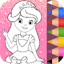 Princess Coloring Book Glitter &amp; Girls Dress Up