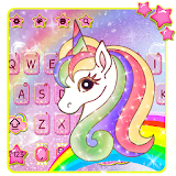 Pink Glitter Unicorn Rainbow Keyboard icon