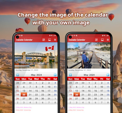 Android application Canada Calendar 2024 screenshort