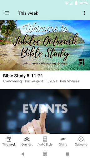 Android application Jubilee Outreach screenshort