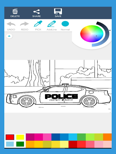 Police Car Coloring Book