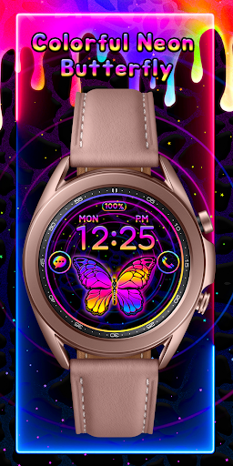 Android application Colorful Butterfly_Watchface screenshort