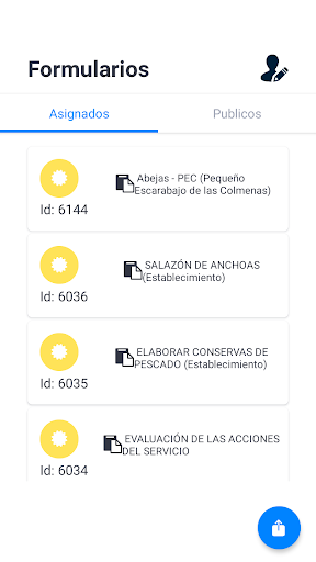 Android application SIG-APP Formularios screenshort