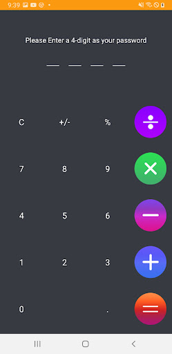 Calculator Photo Vault Screen 3