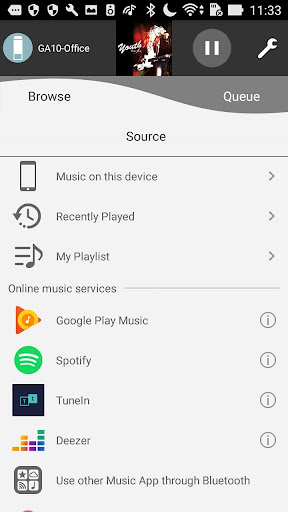 Panasonic Music Control Screen 3