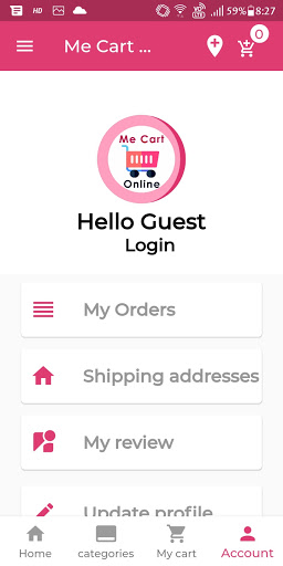 Me Cart Online Screen 2
