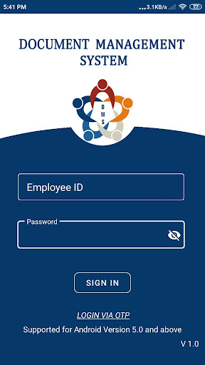 Android application DOCUMENT MANAGEMENT SYSTEM-DMS screenshort