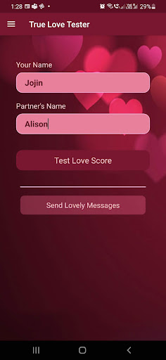 Android application True Love Tester screenshort