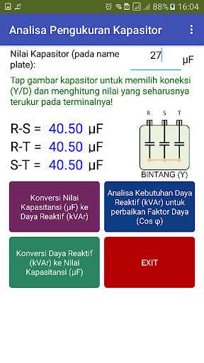 Capacitor Bank Analyzer Screen 2